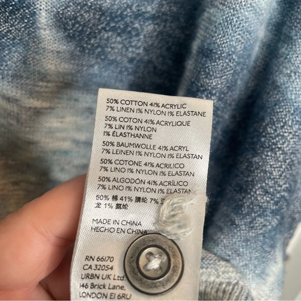 Pilcro from Anthropologie Tie-Dye Cardigan Linen Blend Oversized XS - Picture 12 of 13